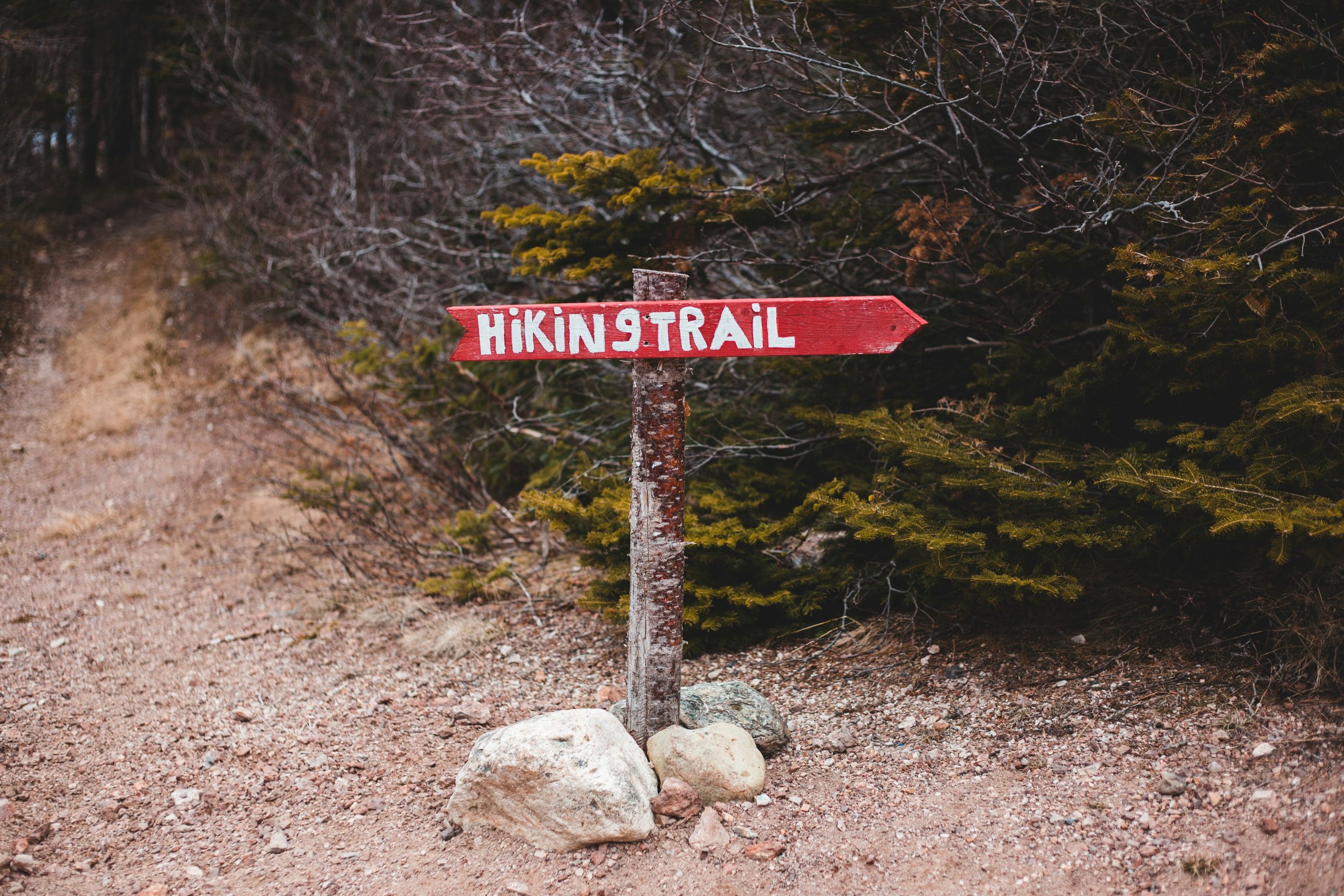Hiking trail sign
